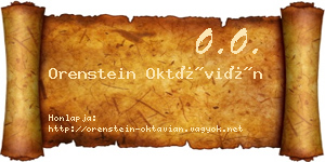 Orenstein Oktávián névjegykártya